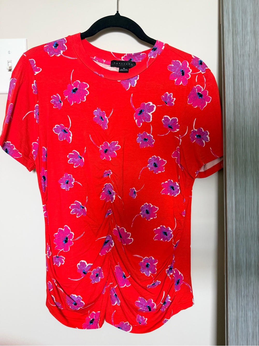Sanctuary Red Short-Sleeve Floral Tee